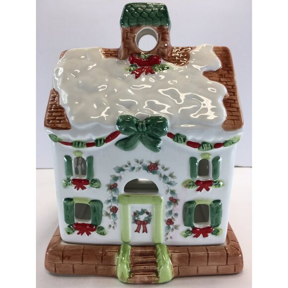 Pfaltzgraff Winterberry Christmas House Tea Light Candle Holder - Picture 6 of 14